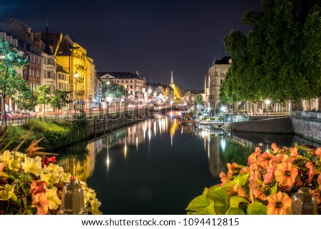 night photography in strasbourg in france