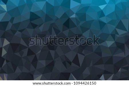 Light BLUE vector shining triangular backdrop. Shining polygonal illustration, which consist of triangles. Polygonal design for your web site.