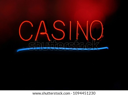 Vintage Red Neon Casino Sign