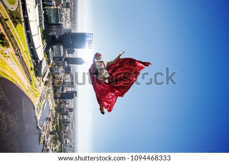 Super woman in sky