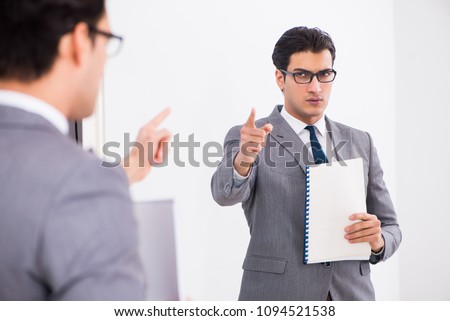 Politician planning speach in front of mirror Royalty-Free Stock Photo #1094521538