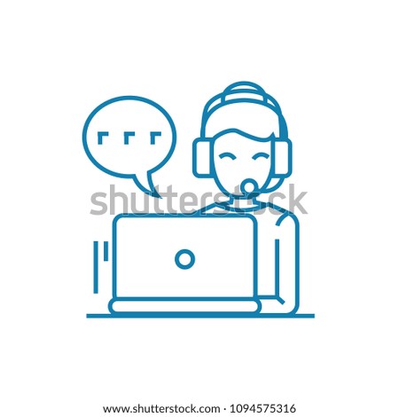 Client support linear icon concept. Client support line vector sign, symbol, illustration.