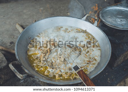 Burmese people cooking Myanmar street food, Mandalay Myanmar