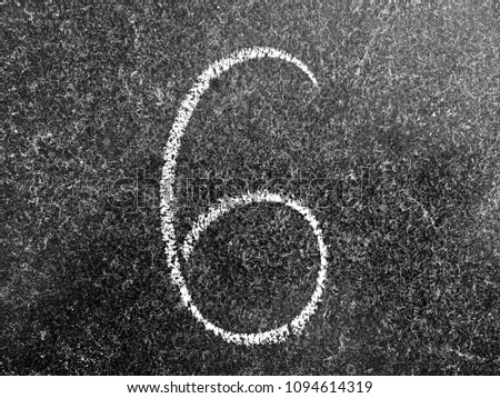 Number drawn with chalk on chalkboard background