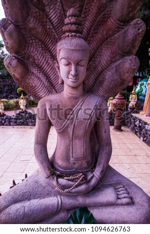 Buddha statue made from rock, Thailand.