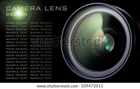lens of the photo on black background