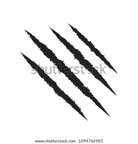 Scratch claws of animal. Tiger claws. Design element. Vector illustration Royalty-Free Stock Photo #1094766983
