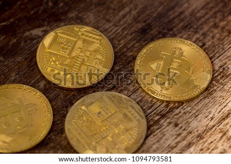 vitrual coin - bitcoin. Crypto-currency concept