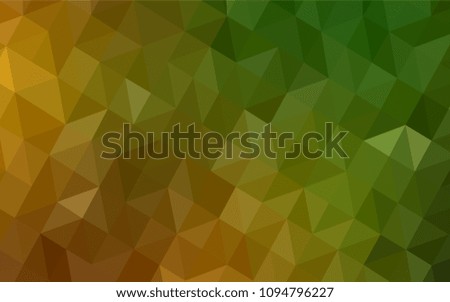 Dark Green, Yellow vector triangle mosaic texture. A sample with polygonal shapes. Template for cell phone's backgrounds.
