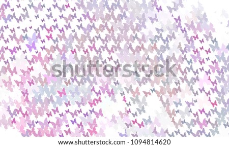 Abstract halftone background with a lot of flying butterflies. Raster clip art.