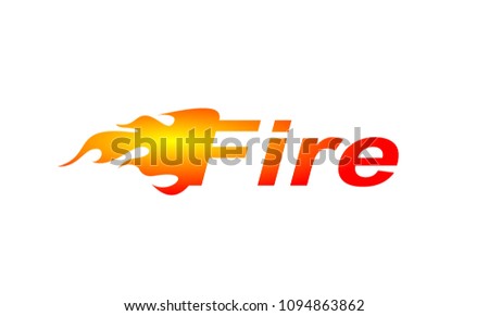 Fire letter logo, typography fire style.