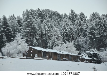 Holiday cabin with Beautiful winter scene at Lake Tekapo, New Zealand