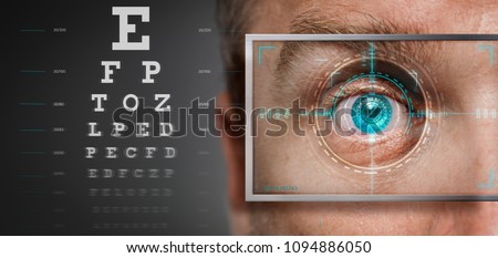 eye test chart  Royalty-Free Stock Photo #1094886050
