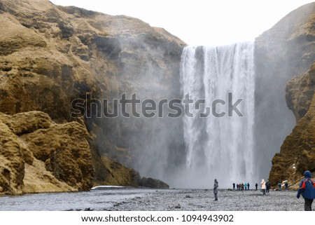 Beautiful Waterfall In South Iceland