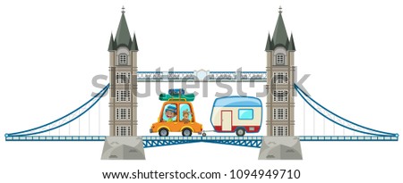 A London Bridge on White Background illustration