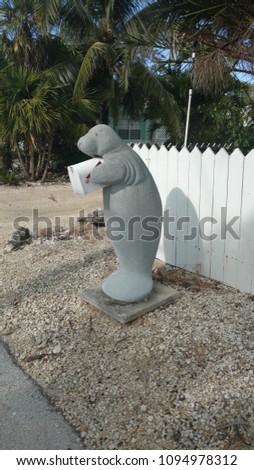 Concrete Manatee Mailbox in the Florida Keys