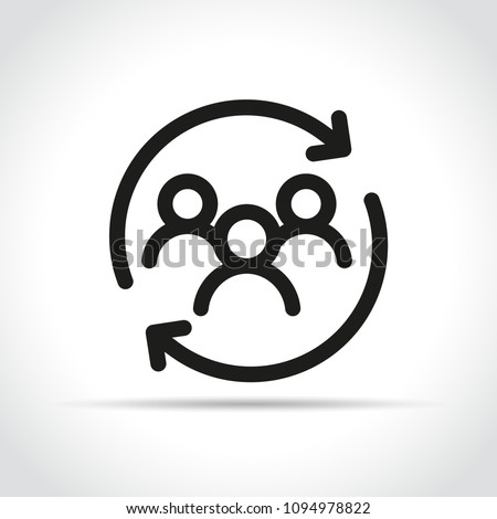 Illustration of people with arrow icon on white background Royalty-Free Stock Photo #1094978822