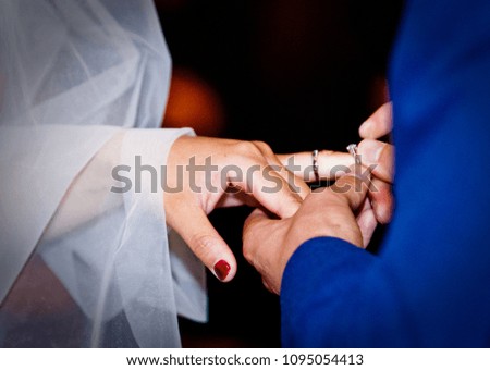 Closeup shot of wedding or engagement ring
