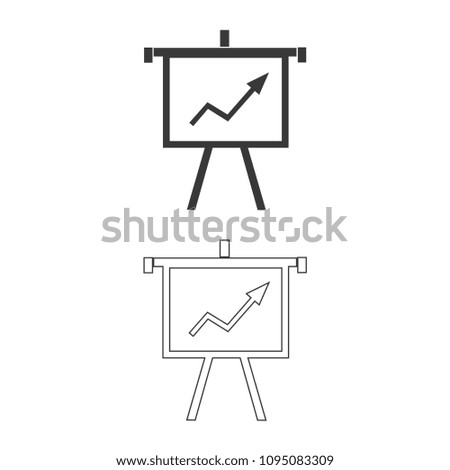 Growing Chart Presentation vector  icon.