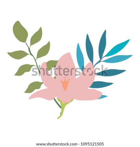 flower and leafs decorative icon