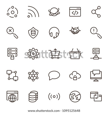 Seo icon set. Collection of high quality outline social media pictograms in modern flat style. Black serach symbol for web design and mobile app on white background. Web line logo.