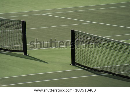 Tennis courts with nets