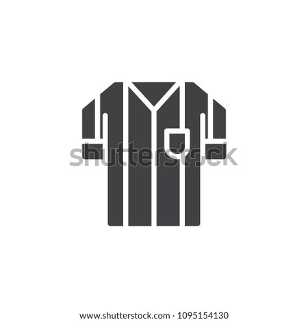 Soccer referee jersey vector icon. filled flat sign for mobile concept and web design. Referee shirt simple solid icon. Symbol, logo illustration. Pixel perfect vector graphics