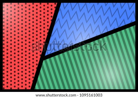 Pop art  colorful background with dots. Vector illustration, vintage design, pop art style.