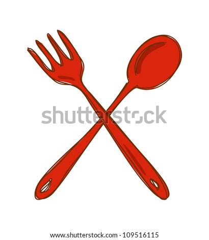 spoon and fork doodle
