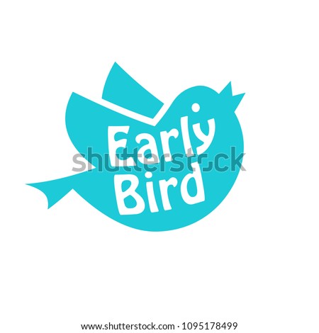 Early bird icon. Discount clipart isolated on white background