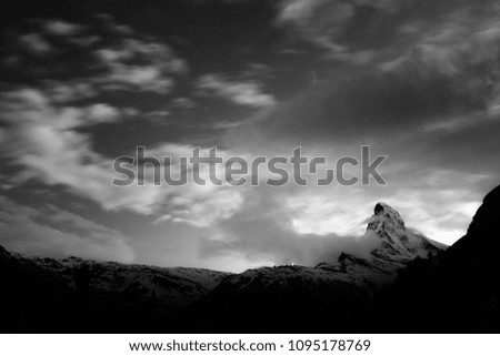 Beautiful Matterhorn in sunrise. Close-up from Zermatt, Switzerland. 