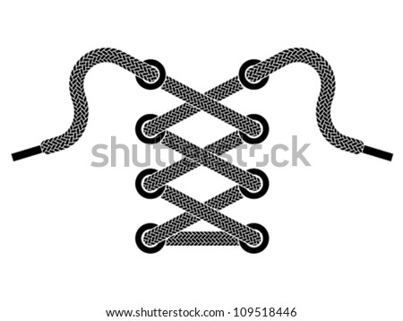 vector shoe lace black symbol