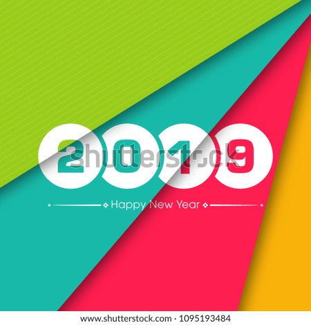 Happy new year 2019 Text Design vector.