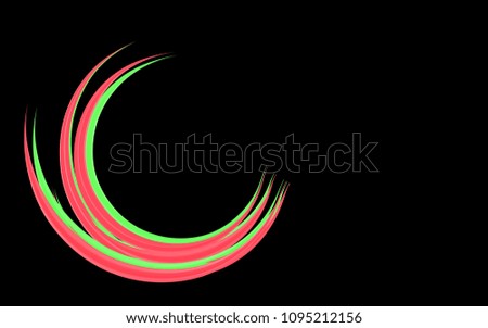 Pink and Green Abstract Curve. A 3D Render