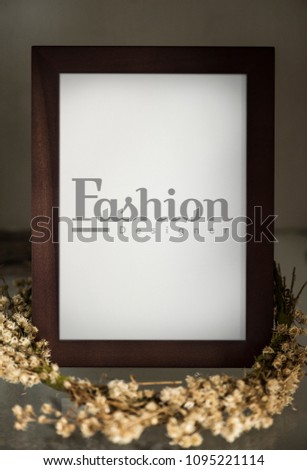 Wooden standing photo frame mockup
