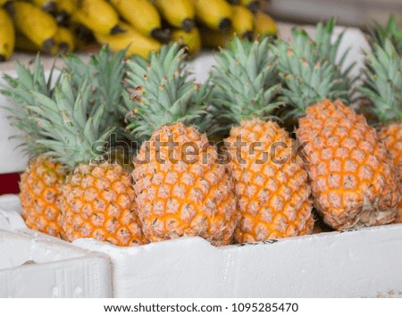 Pineapple background, tropical fruit