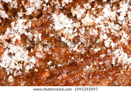 Bread with sugar powder as a background