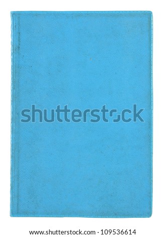 old blue book cover isolated on a white
