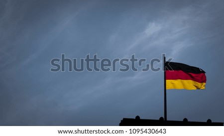 German Flag on Bundestag Reichstag Parliament Berlin