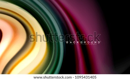 Abstract wave lines fluid rainbow style color stripes on black background. Vector artistic illustration for presentation, app wallpaper, banner or poster