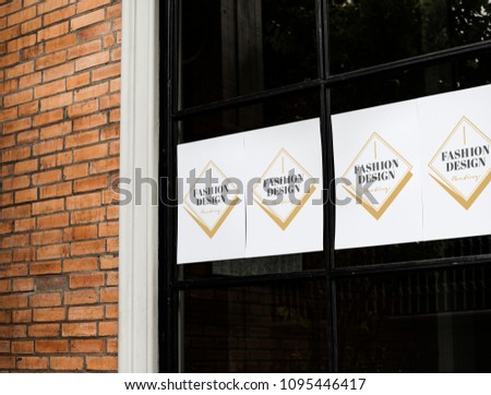 Posters on a black window mockup