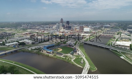 Downtown Des Moines Aerial View