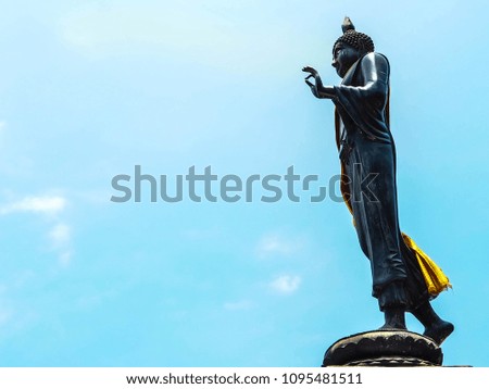Statue of the Buddha With the bright sky