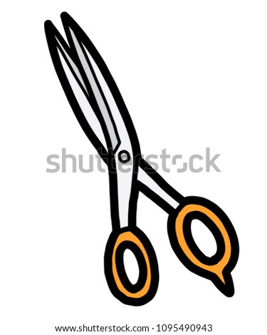 scissors / cartoon vector and illustration, hand drawn style, isolated on white background.