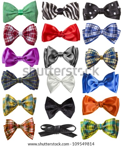  Collection set of colorful ribbon bows isolation on a white background Royalty-Free Stock Photo #109549814