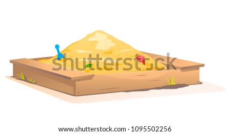 Wooden Sandbox with Sand Royalty-Free Stock Photo #1095502256