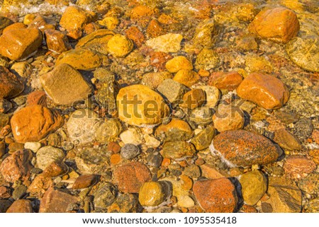 big pebbles on a beach