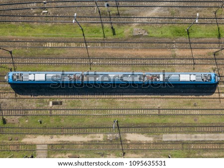 train from a bird's eye view Royalty-Free Stock Photo #1095635531