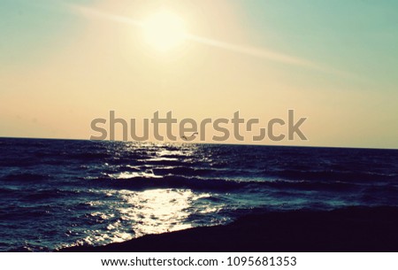 sunset on the sea