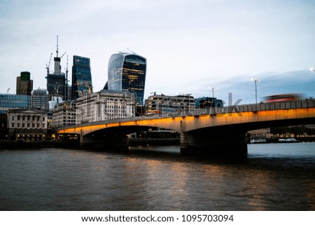 London Bridge with busses travelling across